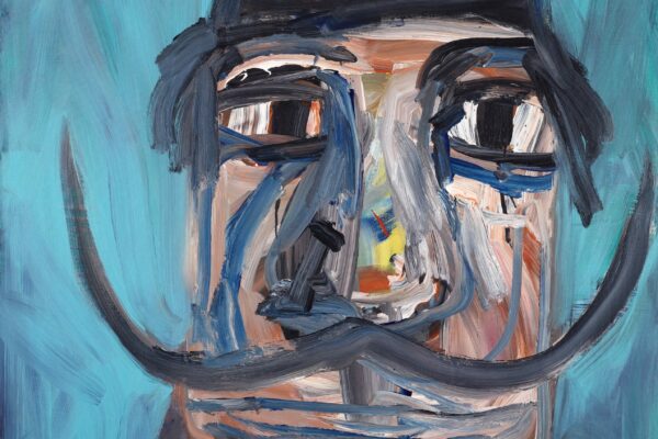 Raouf Rifai, Darwich, 2025, acrylic on canvas, 100 x100cm